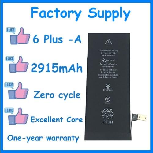 50pcs/lot Factory Supply 2915mAh Battery for iPhone 6 6G Plus Genuine zero cycle replacement repair parts 6G Plus-A