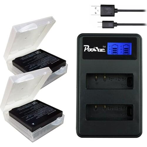 2Pcs Bateria AZ16-1 for Xiaomi yi 4K battery Original+ LCD USB Dual Batteries Charger for Xiaomi Yi 4K/4k+/Yi lite Action Camera