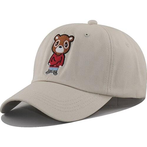 Baseball cap Kanye west ye bear hip hop dad hat for women men cotton adjustable embroidery new snapback hats summer