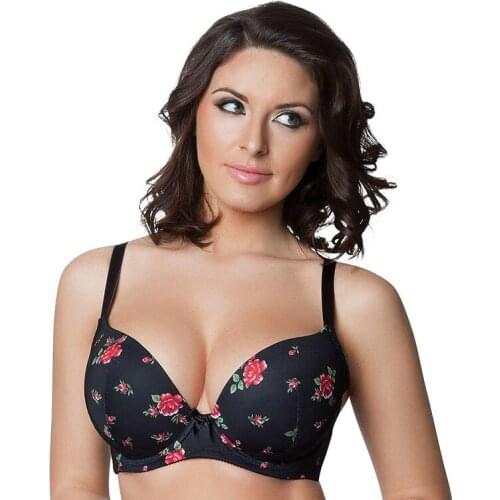Big Size Women Bra Big Breast Push Up Sexy Lace And Printing Underwear High Quality Full Cup C-D-DD-DDD-E-F-FF-G NO.2801