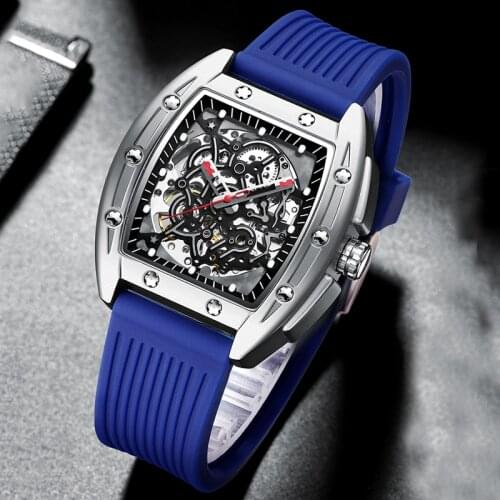 Classic Design Automatic Men Watch Tourbillon Mechanical Blue Rubber Luxury Classic AILANG Men Watches Waterproof New 2021