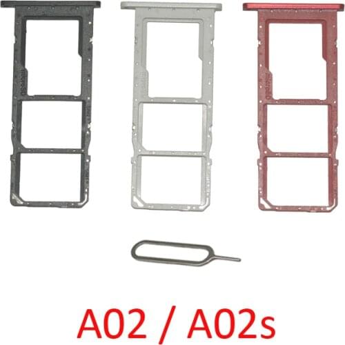 Sim Tray Holder For Samsung Galaxy A02 A022 A02s A025 Original New Phone SD Card SIM Tray Slot Adapter Drawer Part + Pin