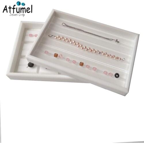 Elegant Gemstone Diamond Jewelry Display Box V Groove Stone Charms Jewelry Organizer Holder Gem Bead Jewellery Storage Case