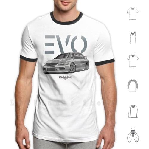 Evo Ix ( Silver ) T Shirt 6xl Cotton Cool Tee Mitsubishi Lancer Evolution Evo Lancer Evolution Evolution Ix Evolution 9 Evo Ix