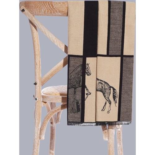 European and American New Style Warm Scarf for Men. Cashmere Like Fashion Scarf In Winter. Mens Scarf with Simple Horse Pattern