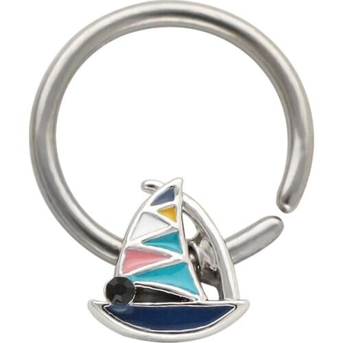 JHJT MUSI Fashion 16G Nose Ring Hoop Bendable Cartilage Earrings G23 Titanium Helix Daith Tragus Body Piercing Jewelry