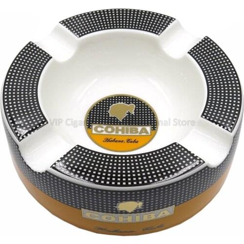 COHIBA Ceramic Cigar Gadgets Cigar Ashtray Outdoor 4 Slots Holder Table Cigarette Ash Tray Home Smoking Tool