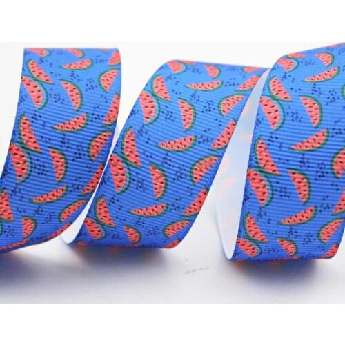 Summer Fruit Watermelon Printed Grosgrain Ribbon Diy Craft Webbing White Ribbon Chrismas 16mm 22mm 25mm 38mm 57mm 75mm