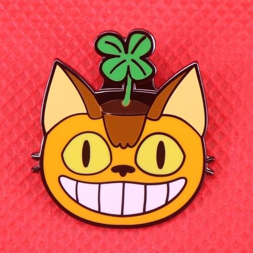 Cat plants pin gardening pot brooch leaf cute animal badge cat lady art pins plant jewelry nature lovers gift