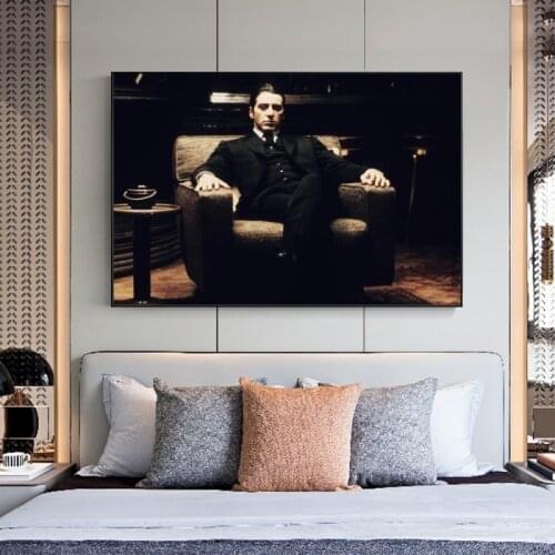 Godfather Vintage Canvas Art Posters And Prints Black And White Moive Canvas Paintings On the Wall Art Godfather Pictures Cuadro