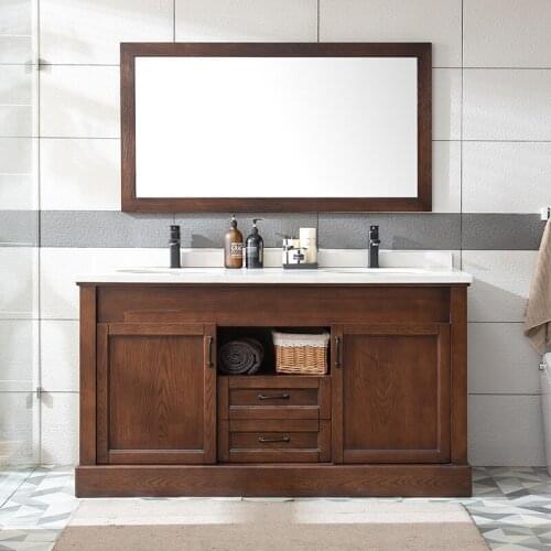 2020 new bathroom furnitures solid wood vanity solid timber bathroom cabinets SV235