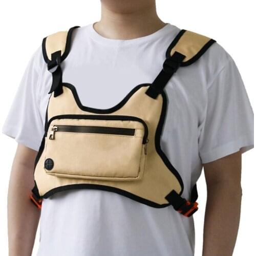 Fashion Streetwear Bag Multifunction Tactical Chest Bags Waist Pack Men Black Chest Rig Bag Chest Night Running Waist Bags