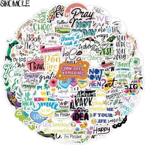 100PCS Motivational Phrases Sticker Inspirational Life Quotes DIY Laptop Phone Study Scrapbooking Graffiti Decals Stickers F5