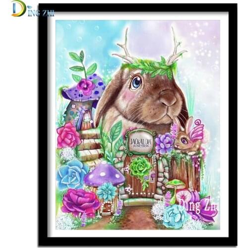 DIY Diamond Painting Accessories Rabbit House Fantasy Flower Elf 5D Embroidery Icons Animal Picture Of Rhinestones Home Decor