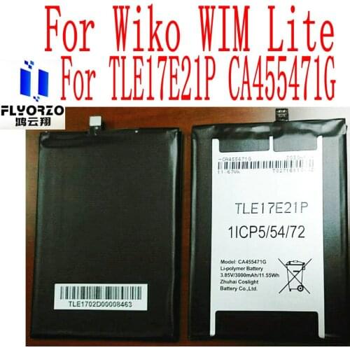 New 3.85V High Quality 3000mAh CA455471G Battery For Wiko WIM Lite TLE17E21P CA455471G Mobile Phone