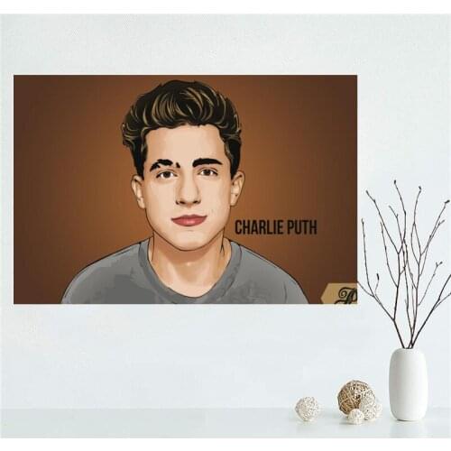 Custom High Quality Charlie puth Canvas Painting Wall Silk Poster Cloth Print DIY Fabric Poster