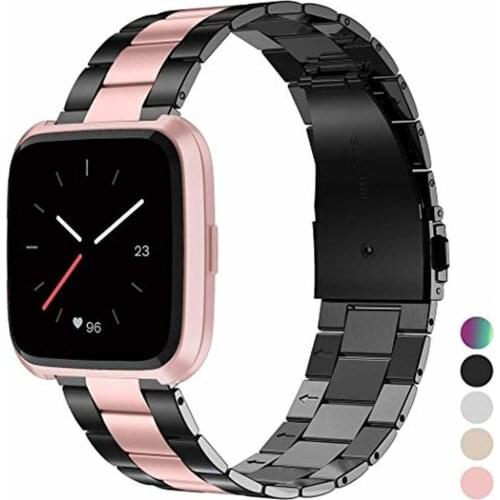 Stainless Steel Watch Strap For Fitbit Versa/VERSA 2 Band Screwless Bracelet Replacement Metal Wristbands For Fitbit Versa Lite