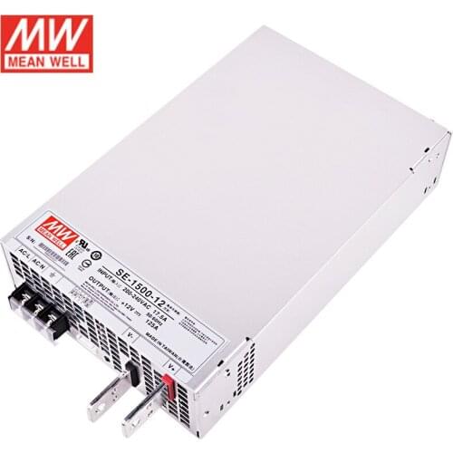 SE-1500-12 MEAN WELL 1500W 12V Switching Power Supply 220VAC to 12V DC 125A 1500W Meanwell Power Supply Unit Transformer SMPS