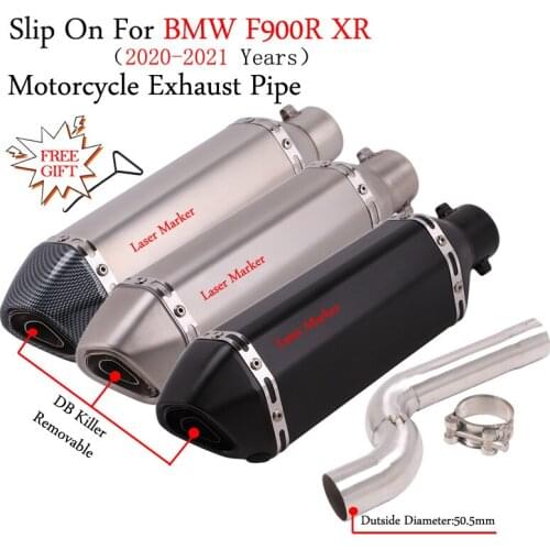 Slip On For BMW F900R XR 2020-2021Years Motorcycle MOTO Exhaust Escape Modified DB Killer Muffler Tube Mid Middle Link Pipe