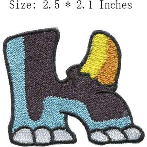 The elephant foot K lett 2.5"wide DIY new fonts embroidery patch for iron on backing/scarf patch/broderie