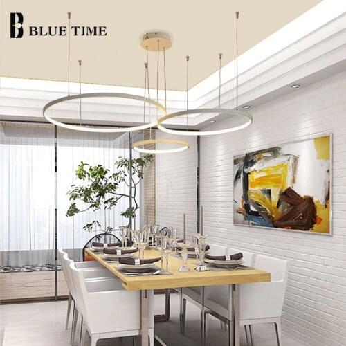 White Circles Led Pendant Light Hanging Lamp Modern Chandelier Pendant Lamp for Living room Dining room Kitchen Bedroom Lighting