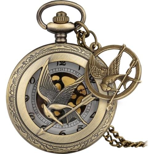 Vintage Bronze Clock Fullmetal Luffy Fasmous Games Quartz Necklace Pendant Pocket Watch Chain Luxury Gifts for Men Women Kids