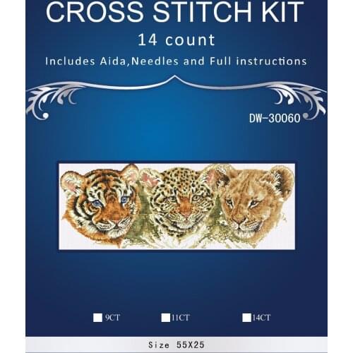 Top Quality Lovely Hot Sell Counted Cross Stitch Kit Old World Holiday Ornaments Similar DMC DIM DW-30060 three tigers