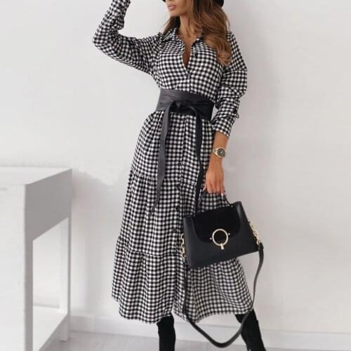 Модные платья в клетку Yosiah China At AliExpress