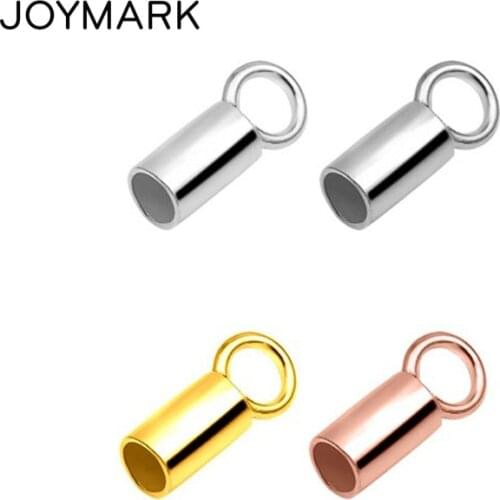 JOYMARK 925 Sterling Silver Sealed End Caps Ending Cap DIY Jewelry Accessories For Leather Cord Bracelet Making 30pcs/lot SSA101
