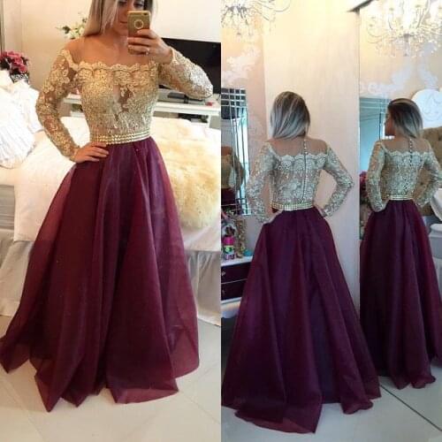 Plus Size Muslim Evening Dresses A-line Long Sleeves Tulle Lace Beaded Islamic Dubai Saudi Arabic Long Evening Gown Prom