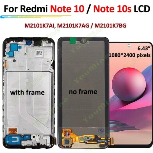 AMOLED Display For Xiaomi Redmi Note 10 /note 10s LCD Display Touch Screen Panel Digitizer Assembly For Redmi Note 10s Display