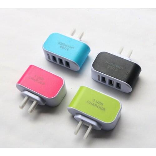 10pcs 5V 1A Smart Travel 3 USB Charger Adapter Wall Portable EU US Plug Mobile Phone Charger for iPhone Samsung Xiaomi Tablet