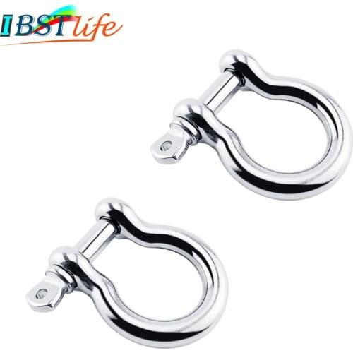 2PCS Stainless Steel 316 Boat Carabiner D Bow Shackle With Screw Pin Anchor Shackle Clasp Buckles Yacht Canoe Marine Accessories
