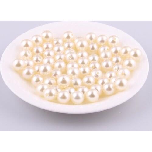 200Pcs 6mm Artificial Pearl Loose Beads Round Ivory White Pearl for DIY Jewelry Necklace Bracelets Drop Earrings Parts