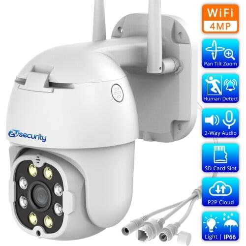 2K 4MP WiFi PTZ IP Camera Outdoor H.265 AI Humanoid Detect Dual Light Wireless Speed Dome Camera Audio CCTV Video Surveillance