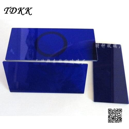 Light Blue Cobalt Glass Polished Blue Flakes, Flame Color Reaction Look at the Fire Mirror See the Fire More Clearly 50x107mm