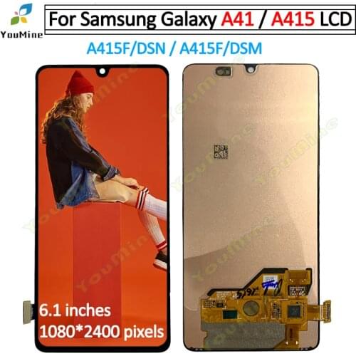 6.1" Super AMOLED For Samsung Galaxy A41 SM-A415F A415 LCD Display Touch Screen Digitizer Assembly Replacement For Samsung A415