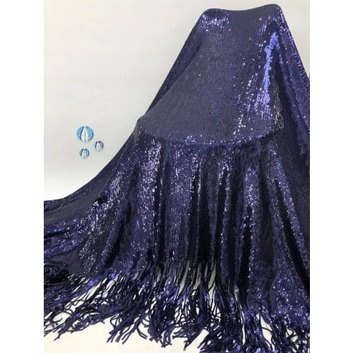 African Lace Fabric, African Tulle Lace Fabric And Sequined French Net Fringed Sequined Fabric Lace Evening Dress XB4616