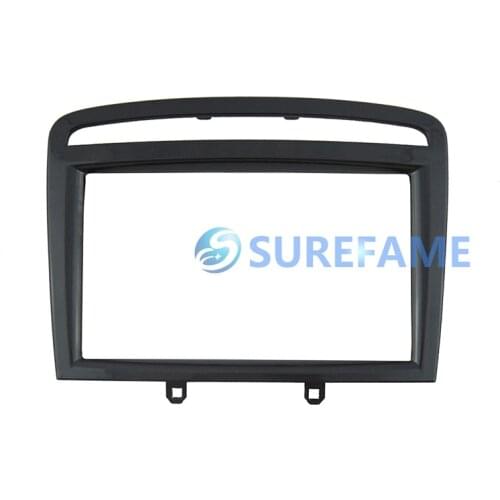 Double Din Car Trim Surround Panel for 2015-2019 Peugeot 408 DVD Facia Dash Kit Fascia Bezel Plate Interior Console Fascia