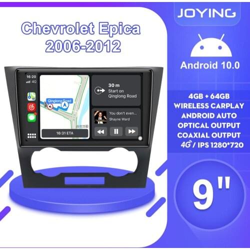 JOYING 9" IPS 1Din Android 10 Car Radio Stereo Head Unit Multimedia Player GPS Navigation Carplay For Chevrolet Epica 2006 2012