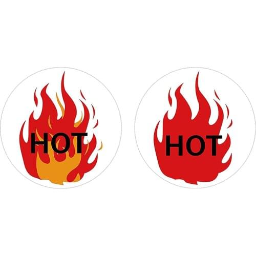 Free Shipping HOT Imprint Flame Labels Flame Stickers Hot Labels Fluorescent Red Eye Catching Self Adhesive Reminder Your Safety