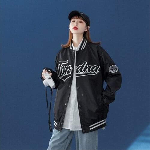 Hip Hop Baseball Jacket Men Women Embroidery Jacket Letter Streetwear Jacket Fashion Vintage Windbreaker Couples Spring Autumn