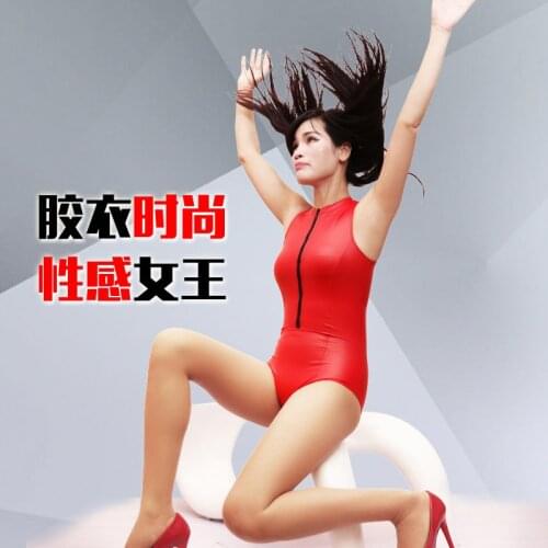 Plus Size Biker Bodycon Catsuit Latex Bodysuit Women Sexy Black Bodysuits Combinasion Femme Swimwear Sukumizu One Piece Teddies