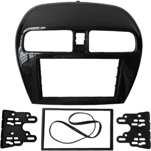 Double Din Fascia for Mitsubishi Mirage Space Star Attrage Radio Stereo Panel Dash Mounting Installation Trim Kit Face Frame
