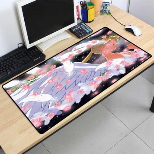 XGZ Animation Mouse Pad Cute Flower Girl Locking Large Mouse Pad Laptop Keyboard Pad Office Mousepad Gaming Accessories Desk Mat