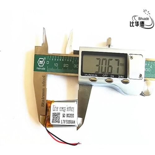 Best battery brand Size 802030 3.7V 500mah Lithium polymer Battery with Protection Board For MP4 GSP Digital Products Free S