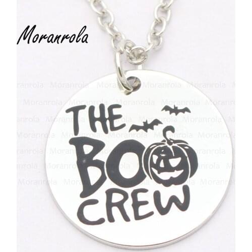 New arried" The Boo Crew "Copper necklace Keychain,charm Thanksgiving Jewelry Pumpkin Halloween necklace Boo Ghost Bat charm