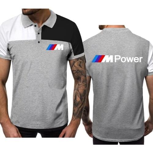 Summer Fashion casual Brand Bmw M car logo Printing Mens POLO shirt Power High Quality Cotton Mens short sleeve