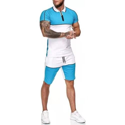2021 New Summer Oversized Men Beach Set Short Sleeve Polo Shirt Brand Shorts Jogging Sports Streetwear Tracksuit For Men Suit