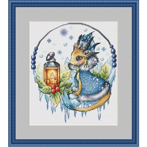 -flying dragon in snow 25-27 cross stitch kit aida fabric 18ct 14ct canvas cotton thread embroidery kits DIY craft set